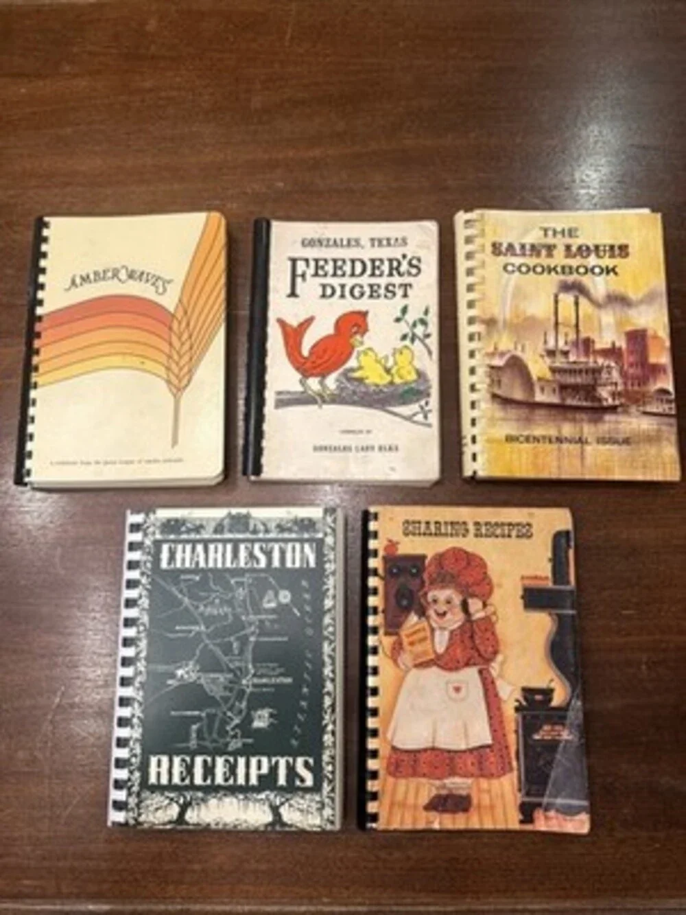 Lot Of 5 Vintage Cookbooks Spiral Bound USA